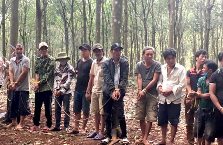 Bắt quả tang 20 nghi phạm tổ chức đá gà trong rừng cao su tại Bình Phước